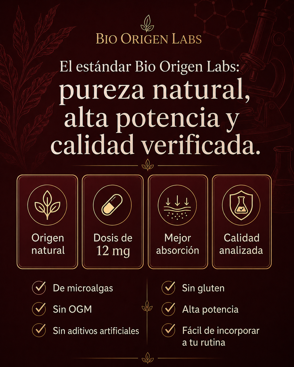 Bio Origen Labs Astaxantina 12 mg + MCT